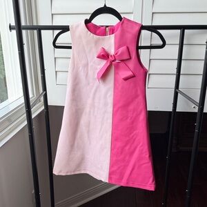 GIRLS/KIDS Zoe Ltd Pink and Light Pink faux lather Formal Kids Dress
